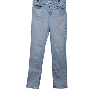 Levi's 314 Shaping Straight Jeans Womens 30 Light Wash Blue Stretch Preppy